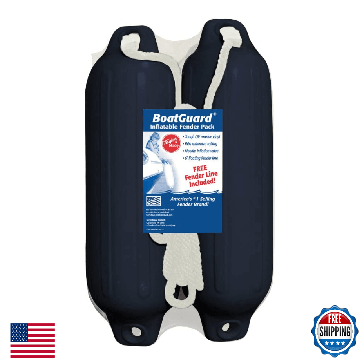 Taylor Made Products Taylor Made 31016B2P Fender Kit - 6" x 22", Black with Blac - Image 1