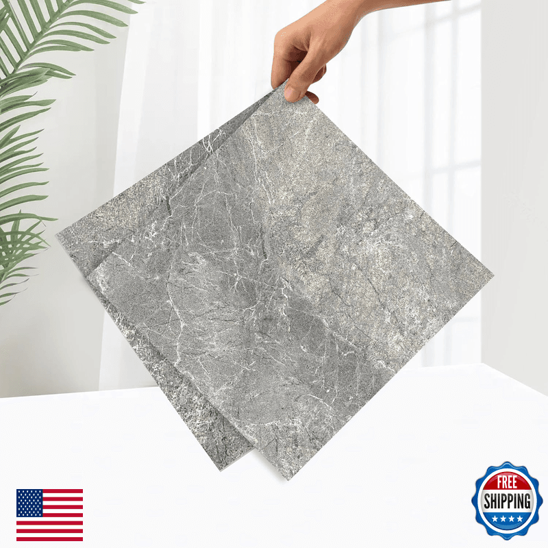 Lareko 20Sq.Ft Grey Marble Peel And Stick Vinyl Floor Tiles20 Tiles - 12 X - Image 1