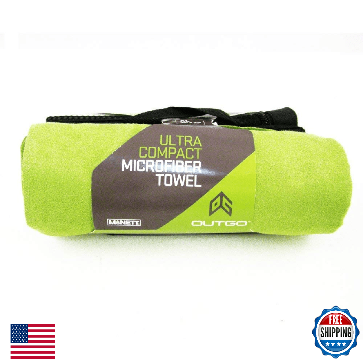 GEAR AID Quick Dry Microfiber Towel for Gym, Travel, Camping - Navy Green - Image 1
