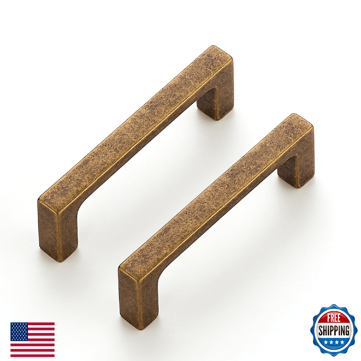 Ravinte 20 Pack 3 Inch Square Cabinet Handles Antique Brass Drawer Pulls Kitchen - Image 1