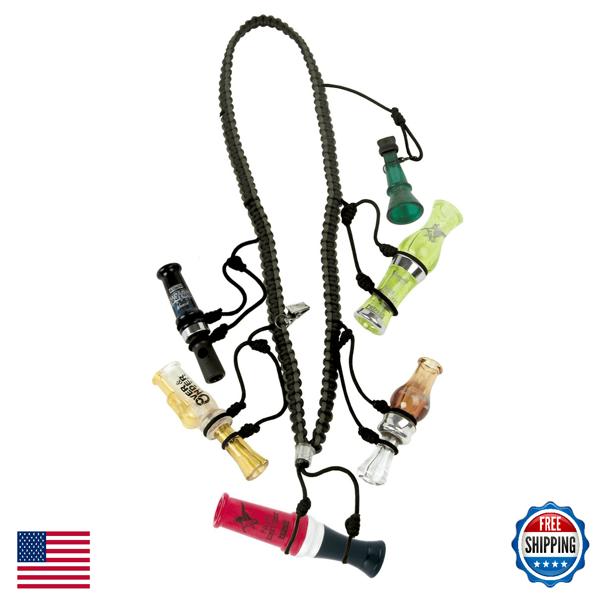 Primos Hunting Heavy Duty 5-Call Lanyard, Black - Secure Game Call Holder - Image 1