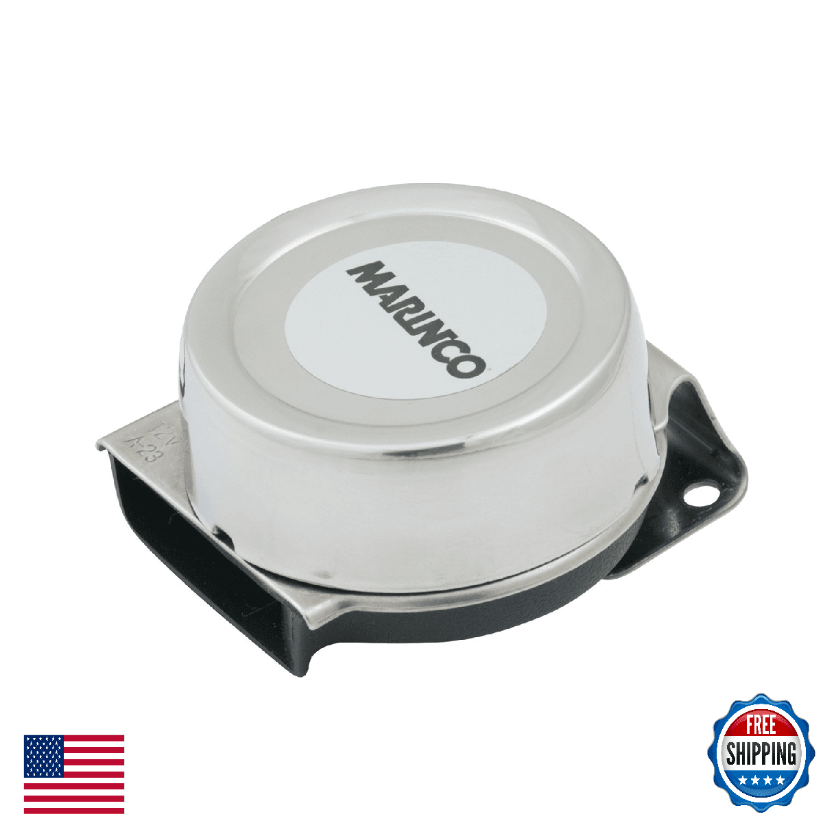 Marinco 10035 12V Mini Compact Electric Horn - Stainless Marine Boat - Image 1