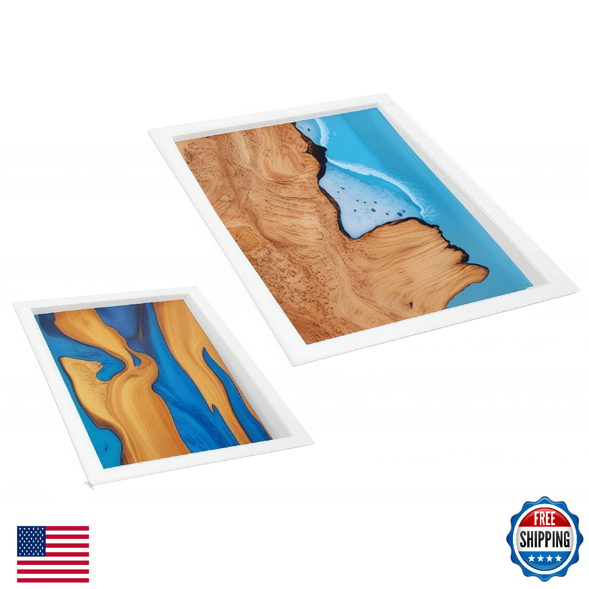 Large Epoxy Square Table Mold 15.6 * 15.6 * 3 inch and 11.7 * 11.7 * 3 inch, Riv - Image 1