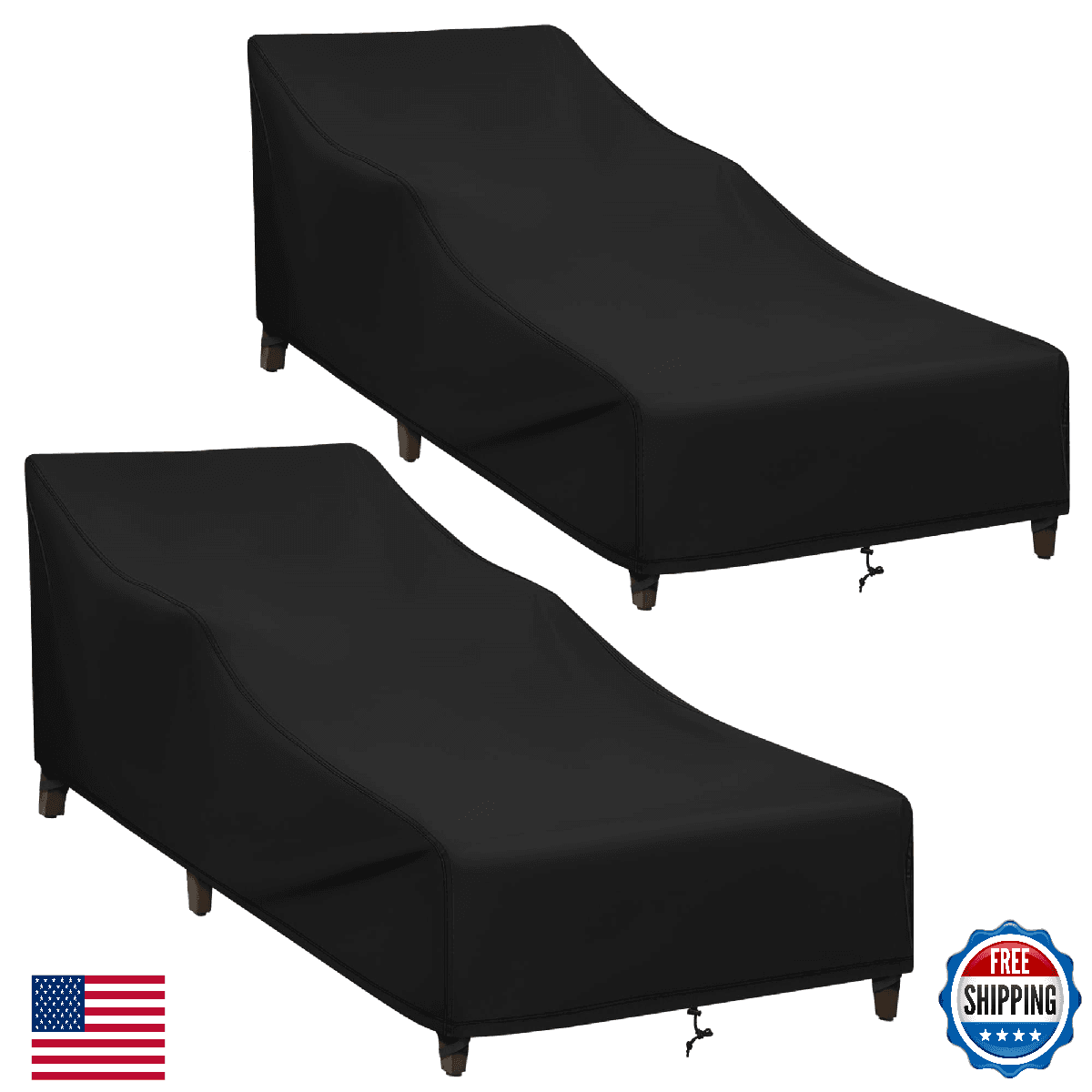 SunPatio Chaise Lounge Covers Outdoor Waterproof, 2 Pack Patio Chair Protector - Image 1