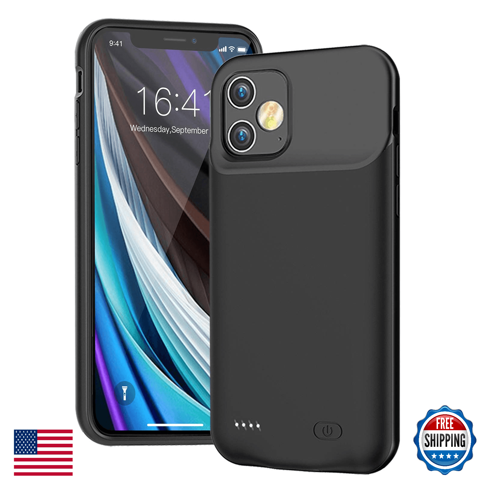 iPhone 12 Mini Battery Case 6000mAh Rechargeable Charging Cover Black Carplay Co - Image 1
