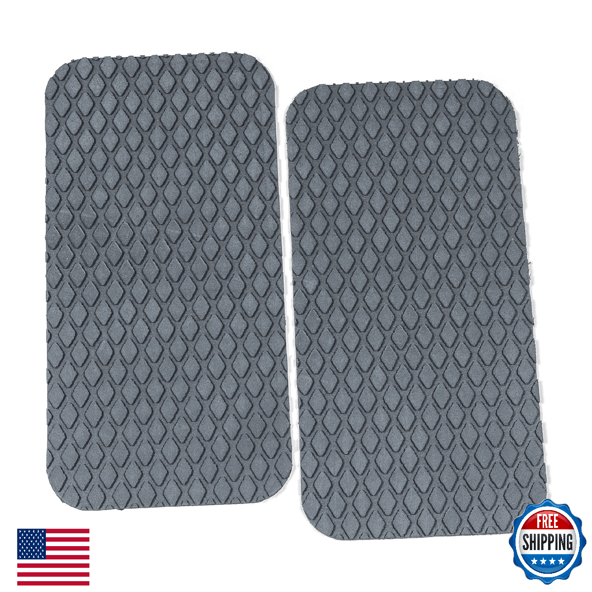 Lewmar Treadmaster Diamond Step Pad Grey 10-3/4" W x 5-1/4" D, 2-Pack Self-Adhes - Image 1