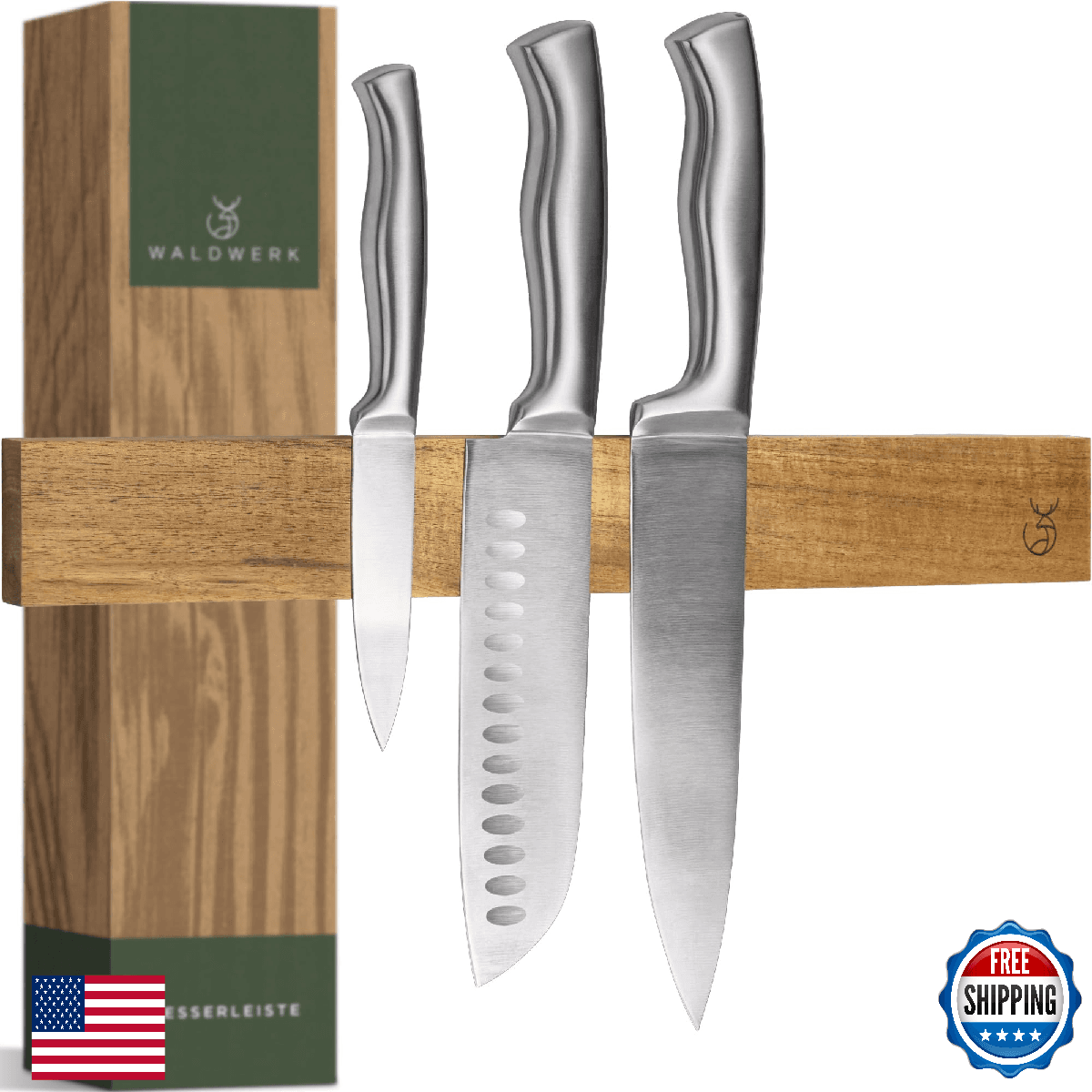 WALDWERK Knife Magnetic Strip (15,7 x 2 in) Mount with Adhesive or Screws - Magn - Image 1