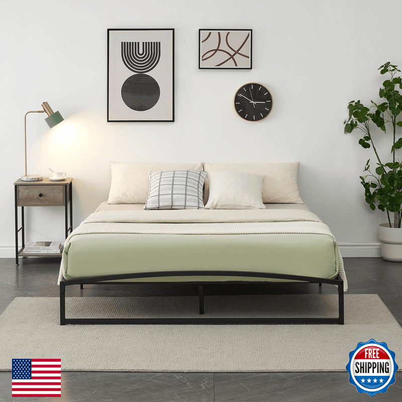 Idealhouse Full Size Metal Bed Frameplatform Full Bed Frame Arch Design10 Inch - Image 1