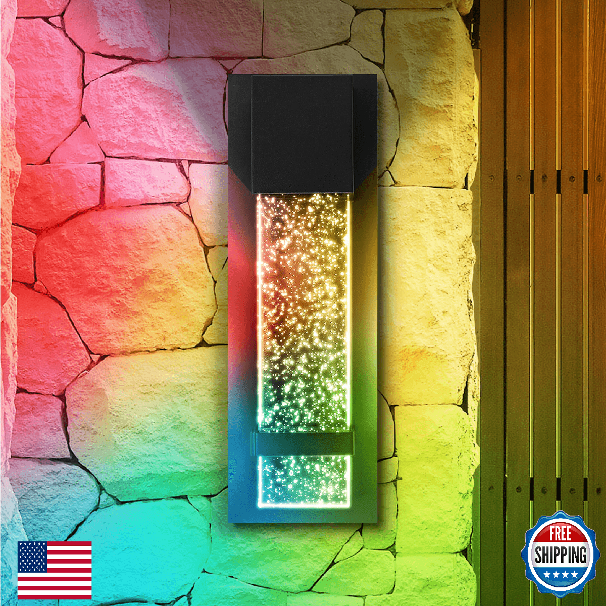 ASD LED 13" Bubble Glass Wall Light Fixture, Outdoor & Indoor Seeded Sconce | RG - Image 1