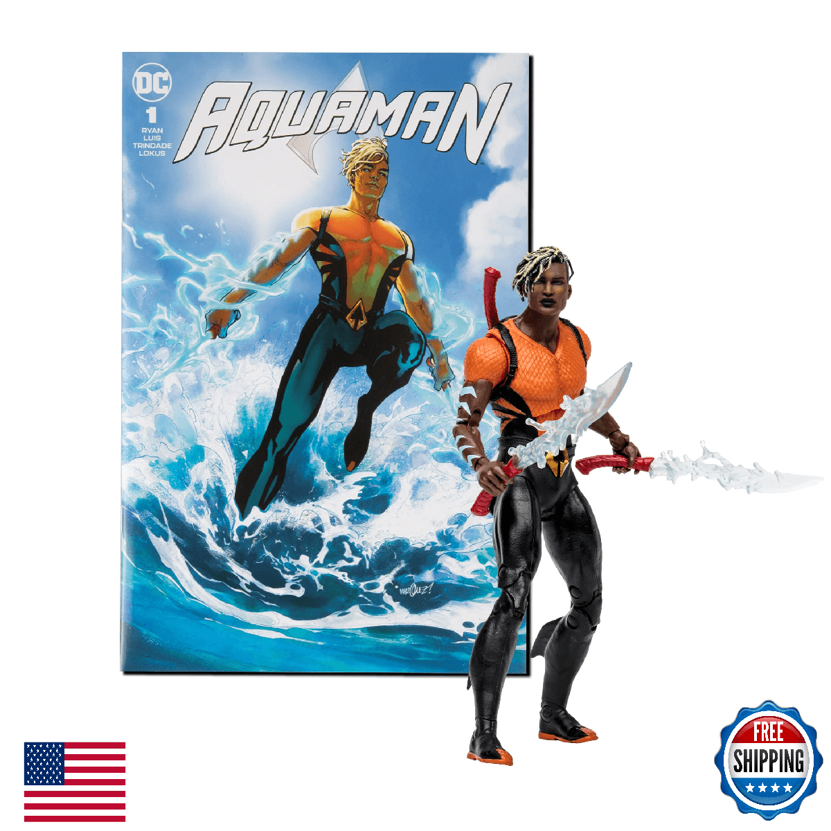 McFarlane Toys DC Direct Page Punchers Aqualad 7in Action Figure with Aquaman Co - Image 1