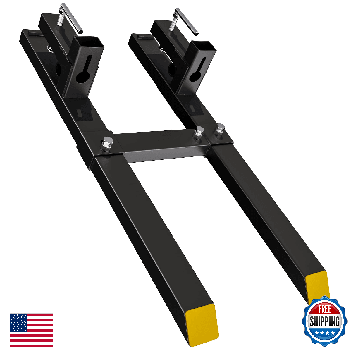 YITAMOTOR 60in Clamp on Pallet Forks 2000lbs Heavy Duty Quick Attach Tractor Loa - Image 1