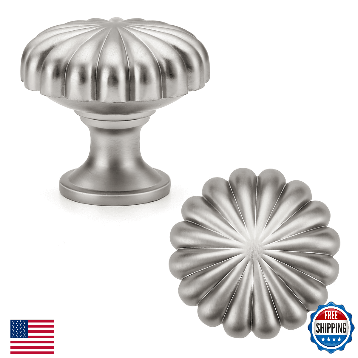Ravinte Decor 20 Pack Silver Cabinet Knobs, Zinc Alloy Brushed Nickel Drawer Kno - Image 1