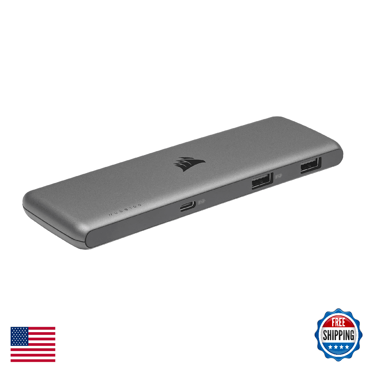 Corsair USB100 7-Port USB-C/USB-A Expansion Hub - 3X USB Type-C Ports - 4X USB T - Image 1