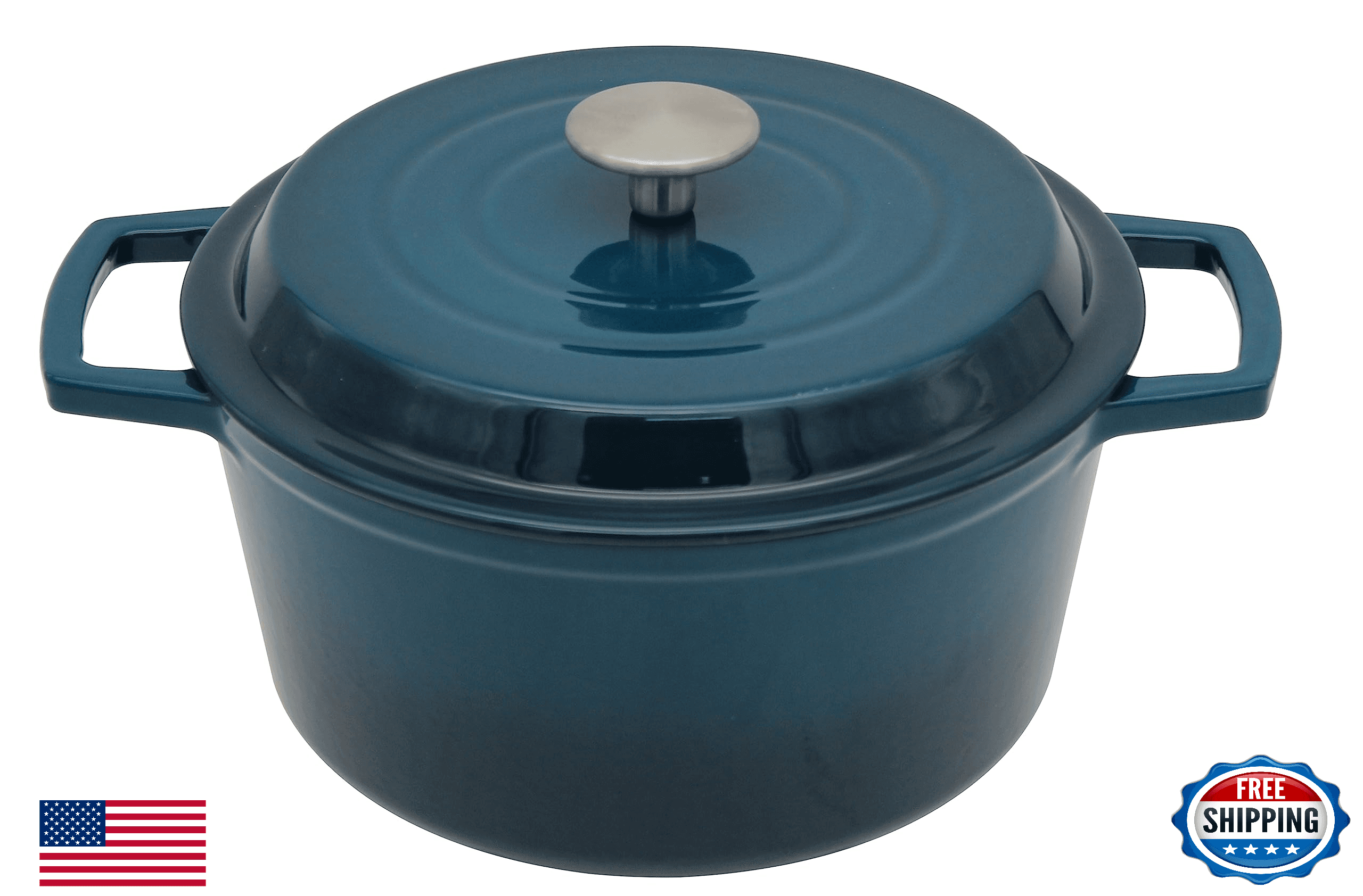 NWsystems 4.2 Quart Cast Iron Dutch Oven with Lid - Enameled Non-Stick Interior, - Image 1