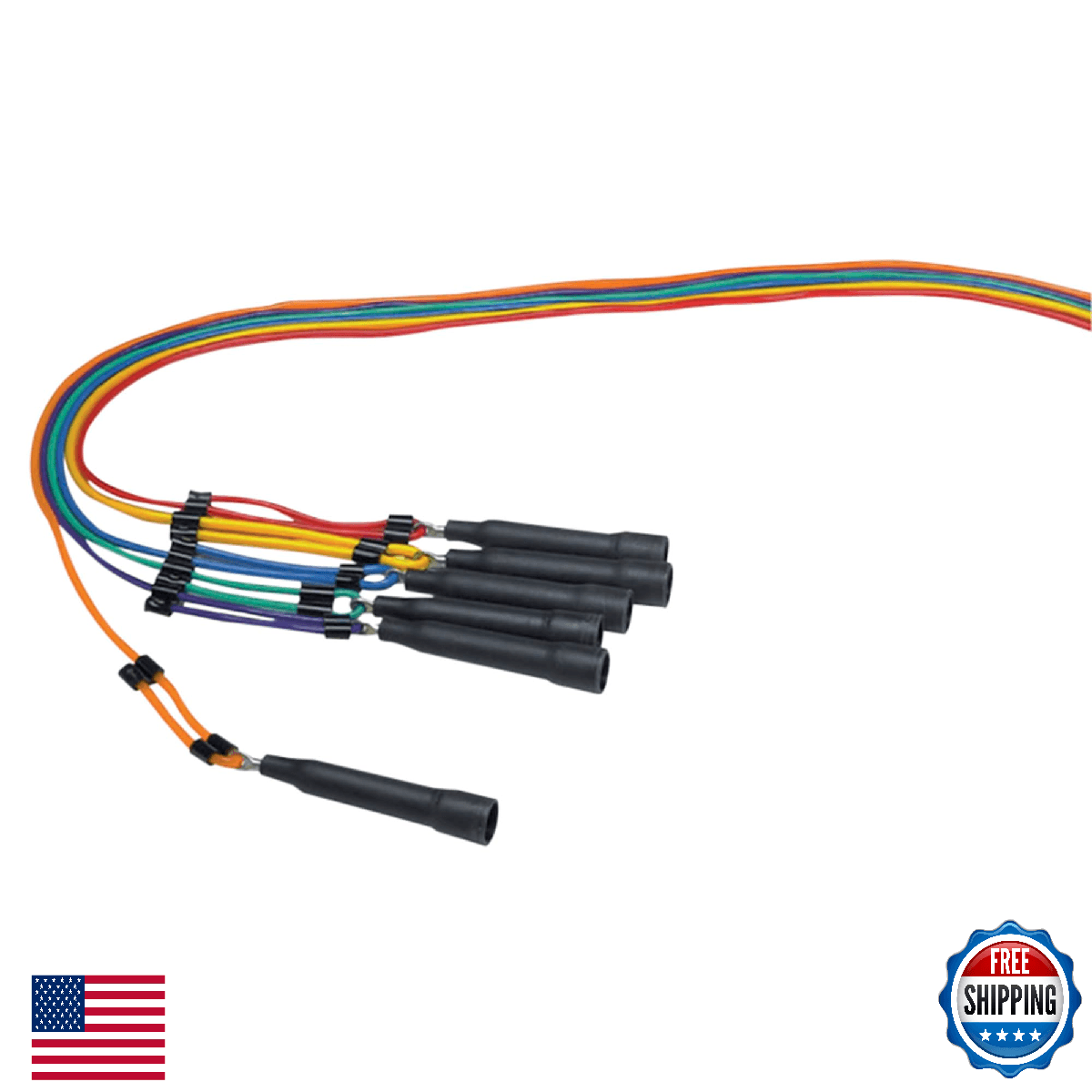 Sportime Adjustable 9ft Jump Ropes - Set of 6 PVC Ropes for All Ages - Image 1