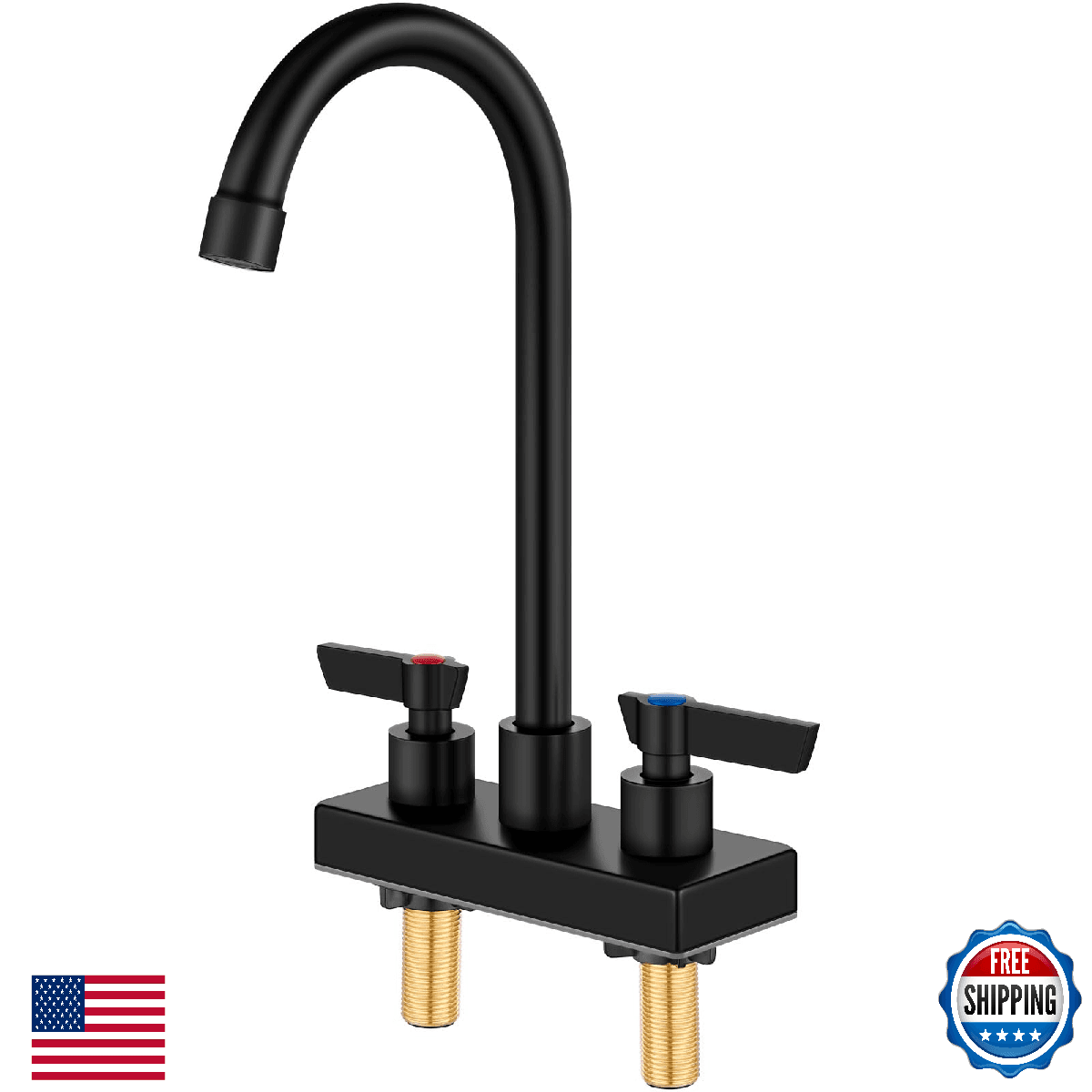 GBBNE Bar Sink Faucet 4 Inch Center Deck Mount,2 Hole Prep Sink Faucet Dual Hand - Image 1