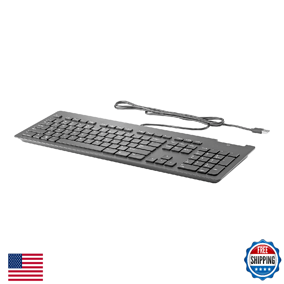 HP USB Business Slim Smartcard Keyboard - Cable Connectivity - USB Interface - K - Image 1