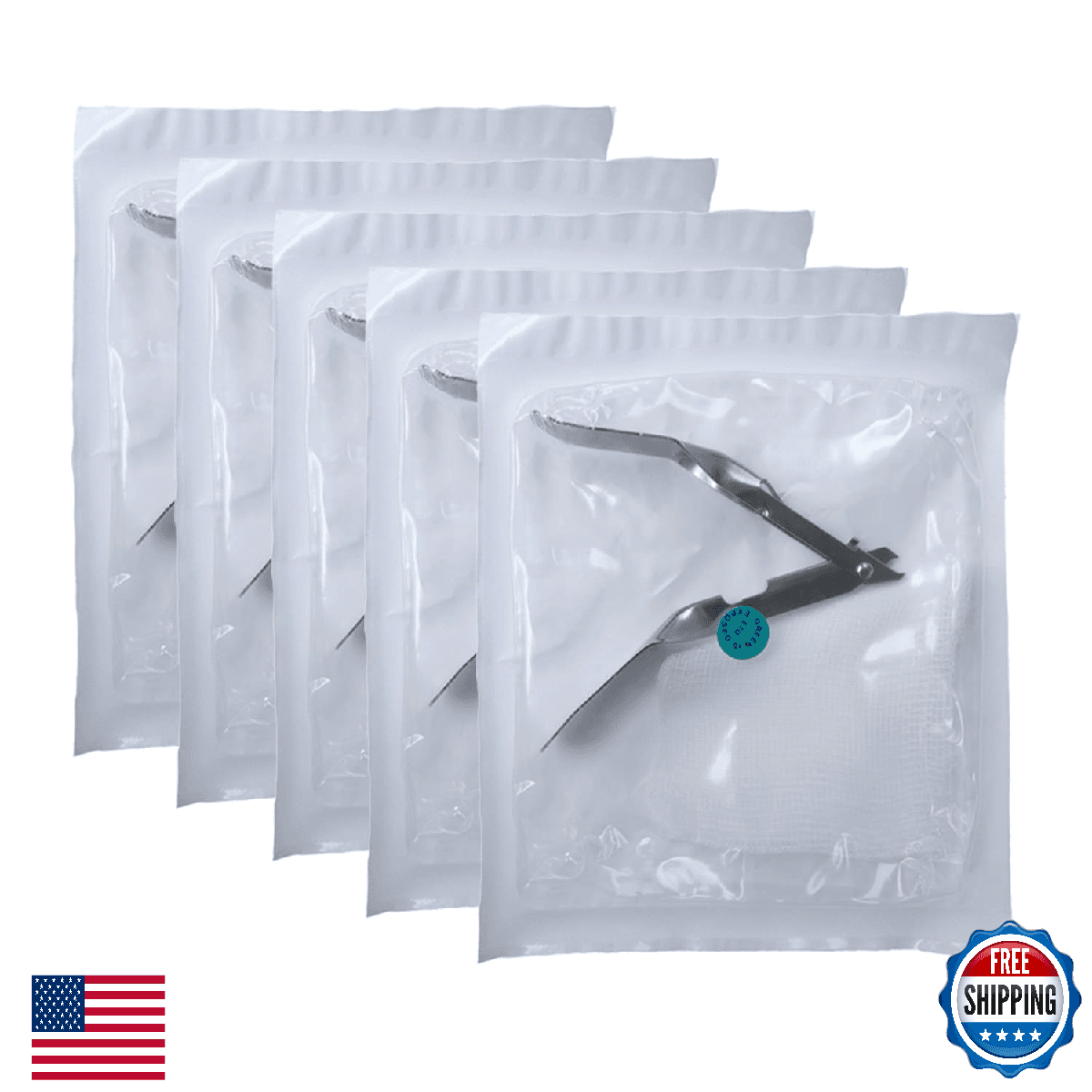 Sterile Skin Staple Removal Kit - Remover & Gauze Sponge - Home/Hospital Use - Image 1