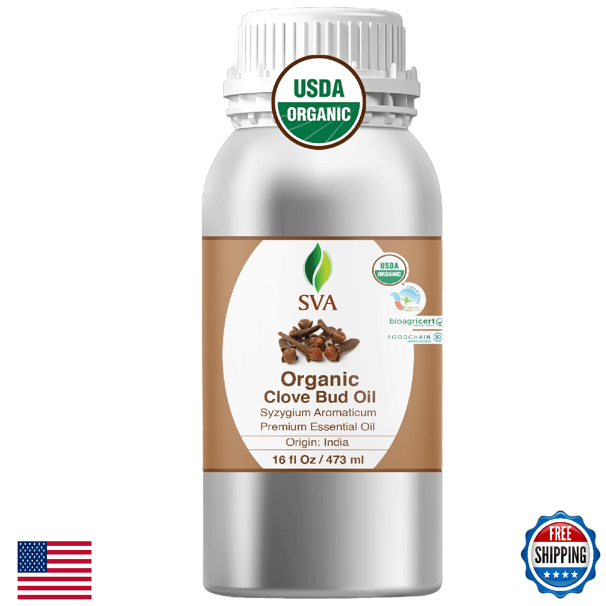 SVA Clove Essential Oil Organic– 16 Fl Oz – 100% Natural Clove Oil - for Diffuse - Image 1