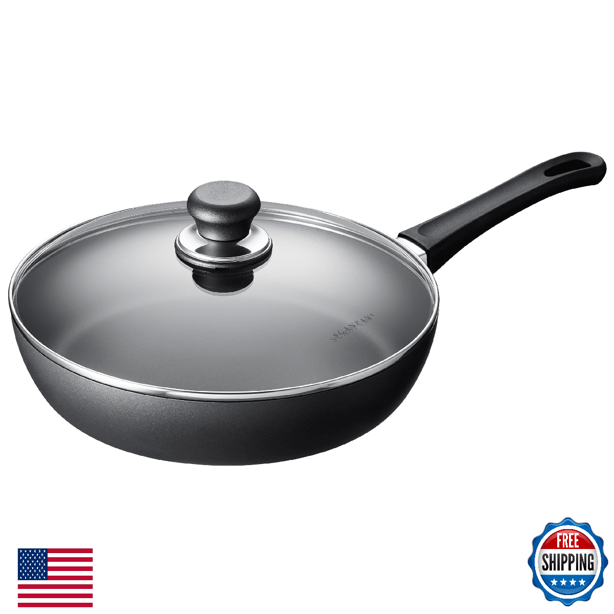 Scanpan Classic 3.25 quarts (11 inch) Nonstick Saute Pan with Lid – Compatible w - Image 1
