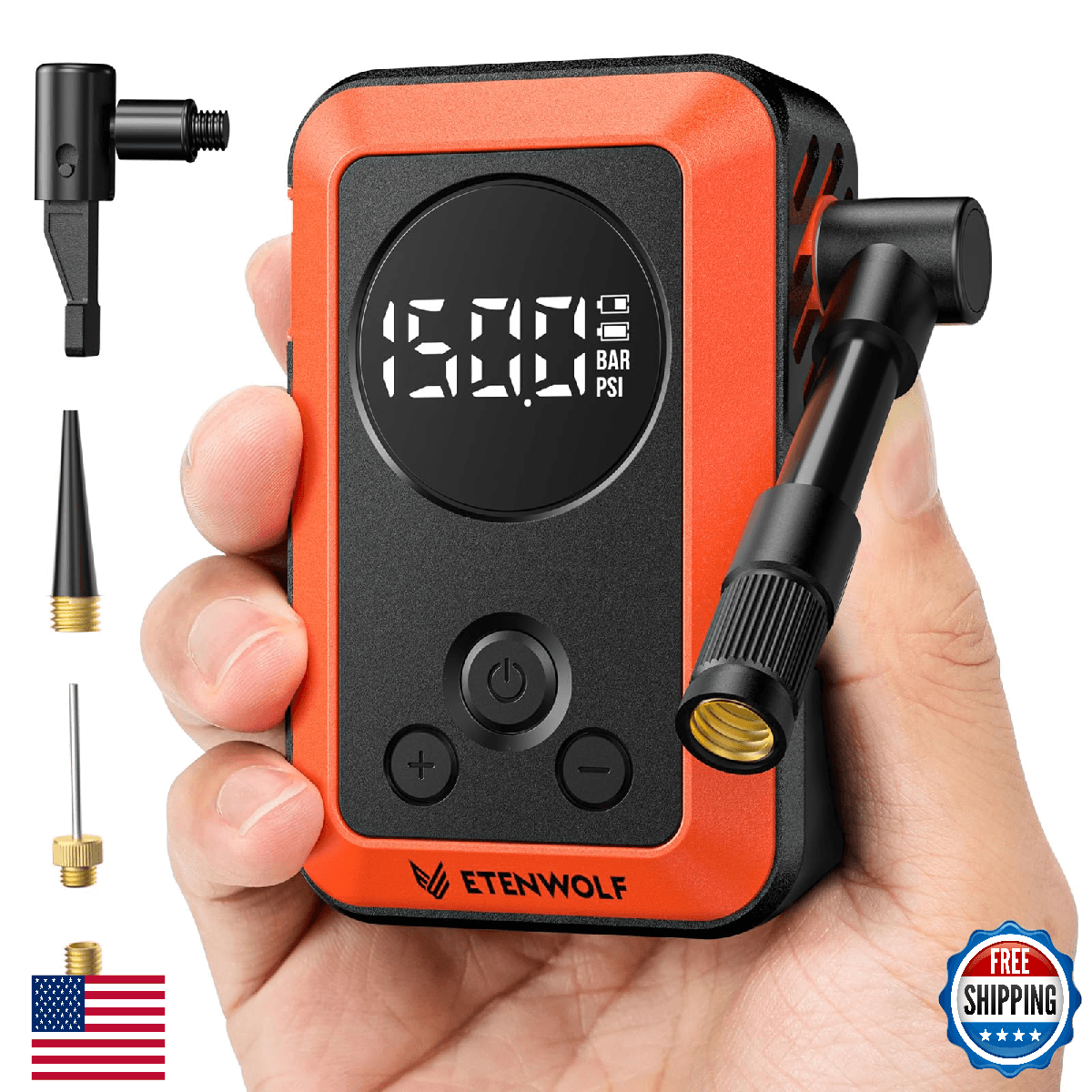 ETENWOLF Mini Bike Pump 20s Fast Inflate Bicycle Pump with Gauge 150PSI Portable - Image 1