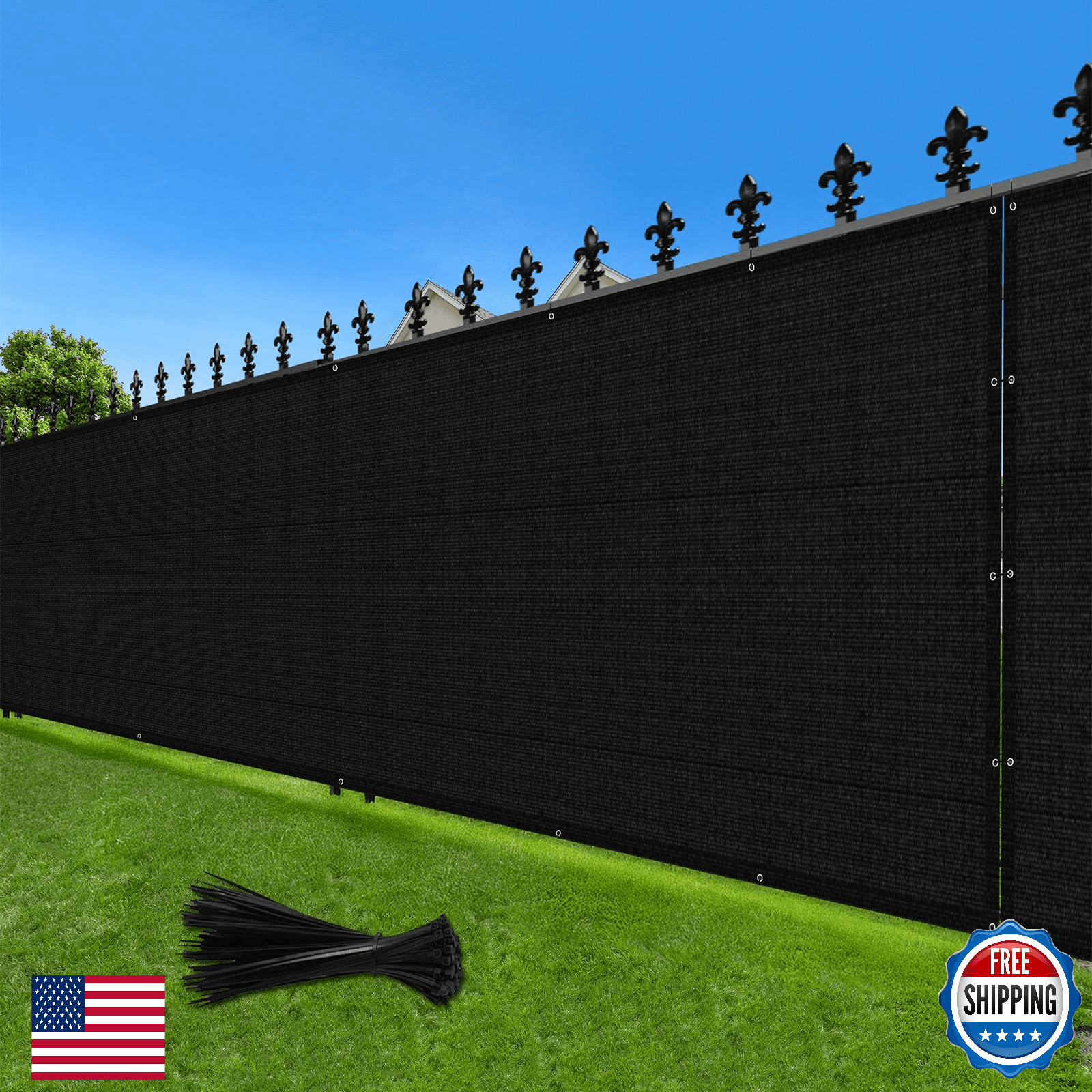 LOVE STORY 4'x 50' Fence Privacy Screen Outdoor Mesh Fencing Covers Screen Fence - Image 1
