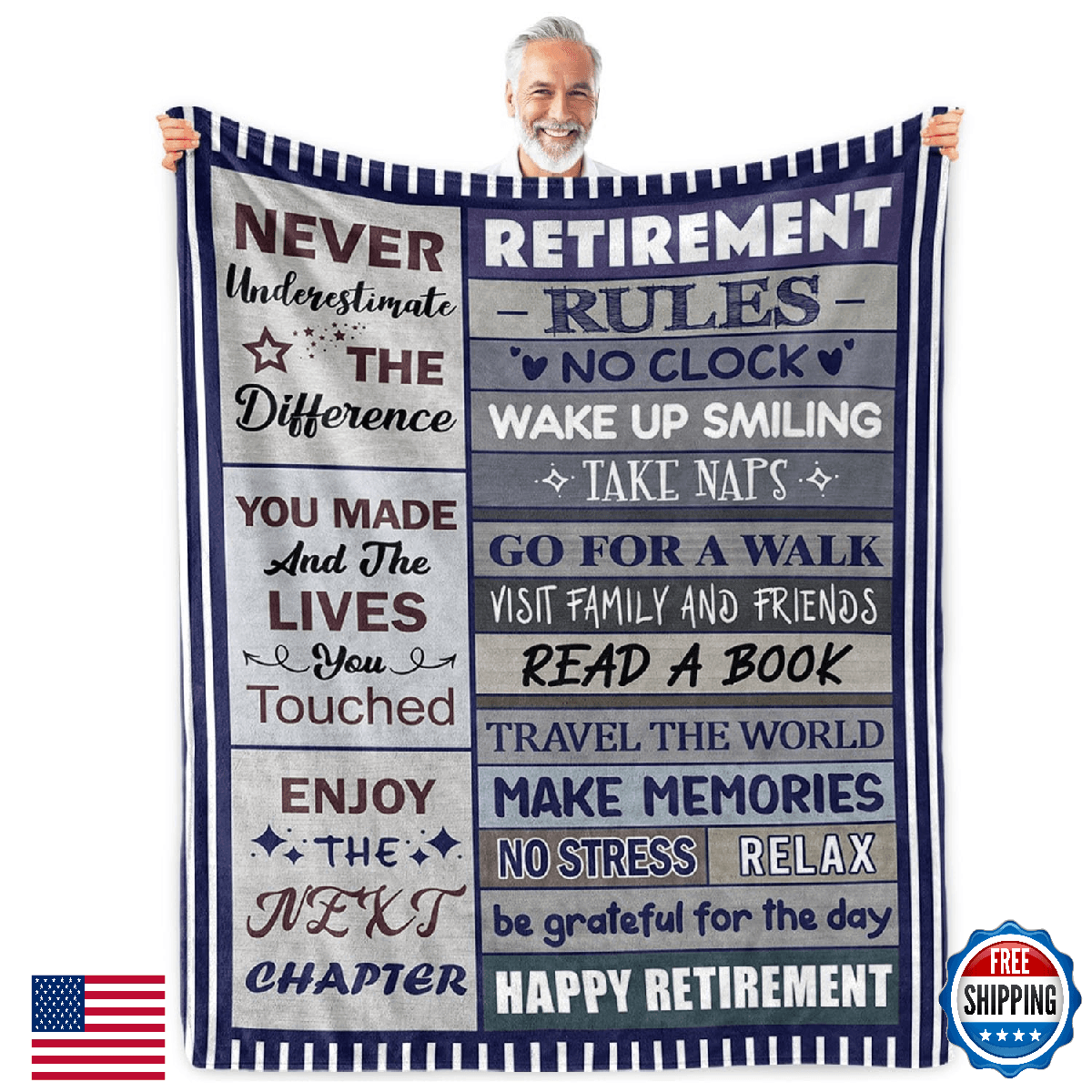 Retirement Gifts for Men 2026 - Retirement Blanket for Men - Funny Retirement Gi - Image 1