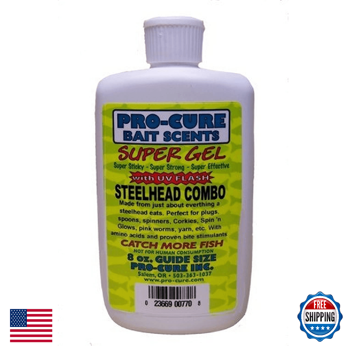 Pro-Cure Steelhead Super Gel 8oz - Whole Ground Shrimp, Salmon Eggs, Anchovies - Image 1