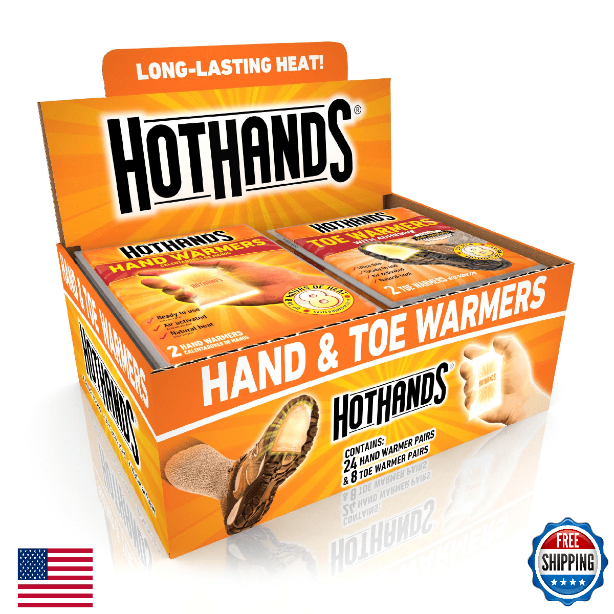 HotHands Hand & Toe Warmers, Long Lasting, Odorless, Air Activated, 48 Hand/16 T - Image 1