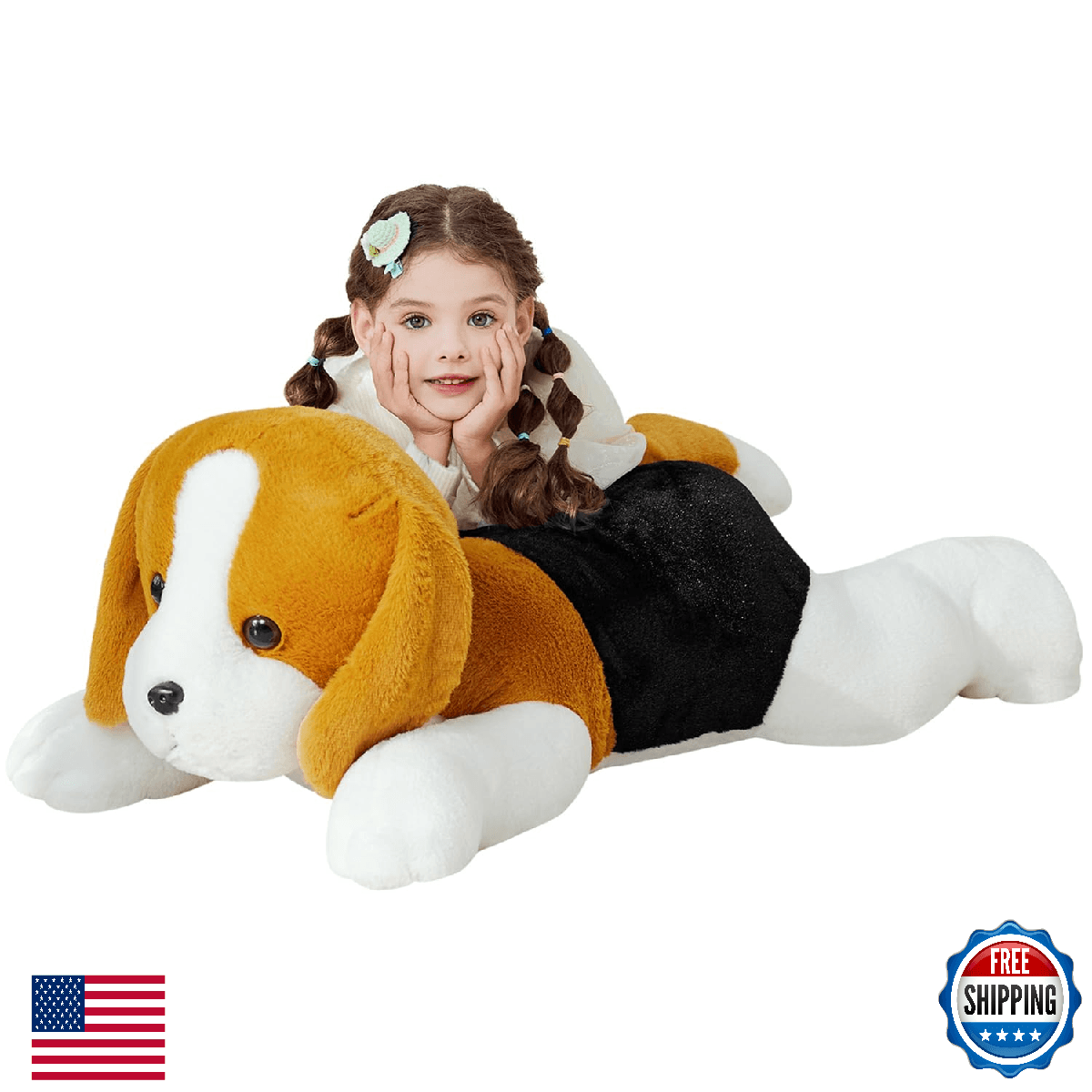 IKASA Giant Beagle Dog Stuffed Animal Plush Toy, Large Puppy Big Jumbo Soft, 30" - Image 1