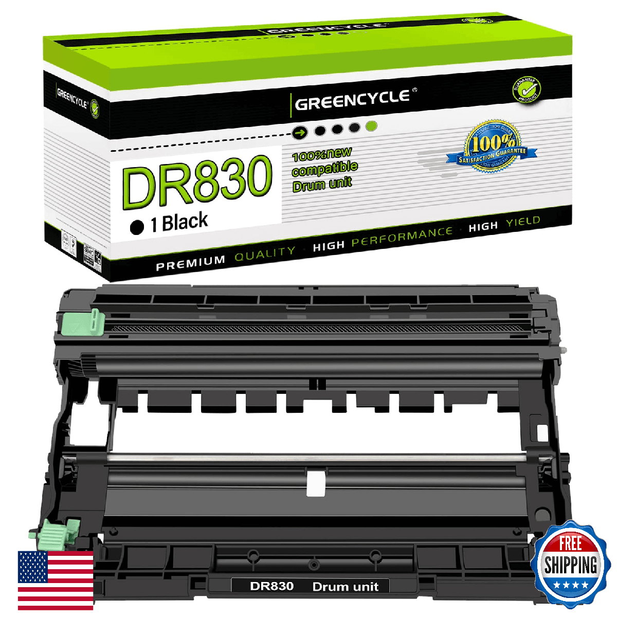 GREENCYCLE DR830 Drum Unit Replacement for Brother HL-L2400D MFC-L2760DW - Image 1
