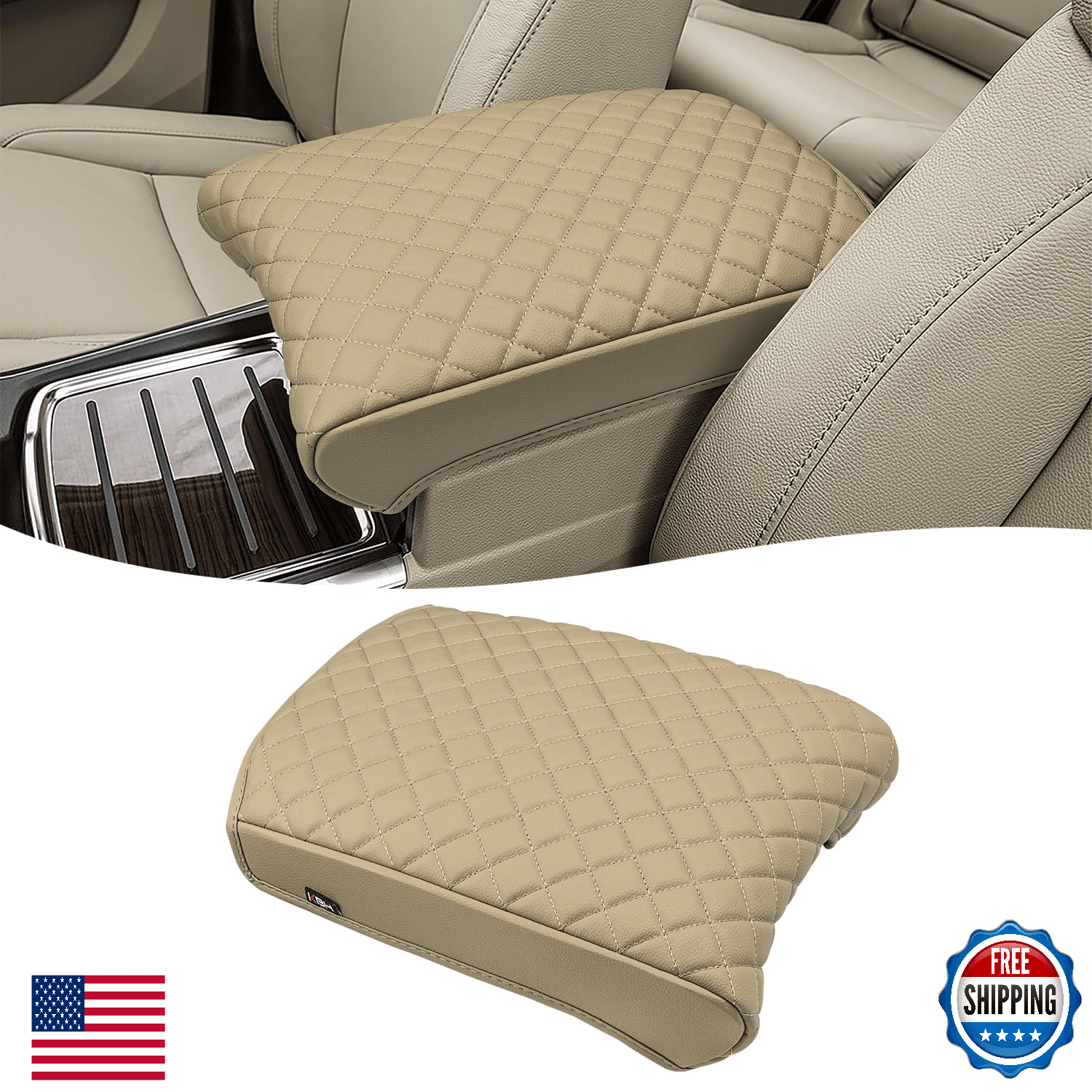 KBH Center Console Armrest Cover for Acura MDX 2015-2020 Vinyl Leather - Image 1