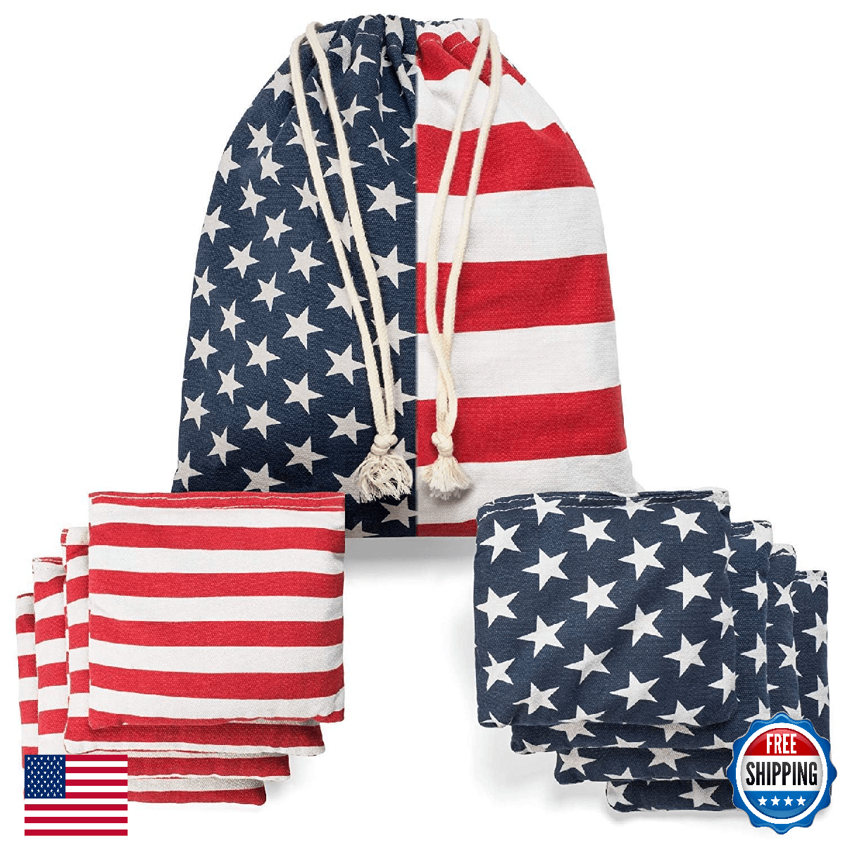 TOYSHARING Regulation Cornhole Bean Bags Set of 8 - 6"x6"/16oz, Double Stitched - Image 1