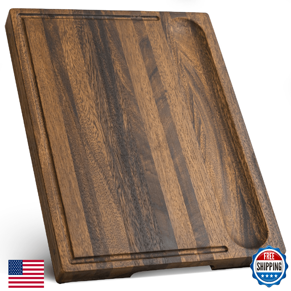 SHUMARU Tropical Walnut Wood Cutting Board – 17x13x1.6" Charcuterie | Handmade i - Image 1