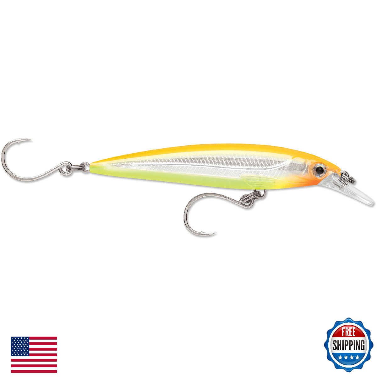 Rapala X-Rap Long Cast 12 Bone Chartreuse Fishing Lure - Image 1