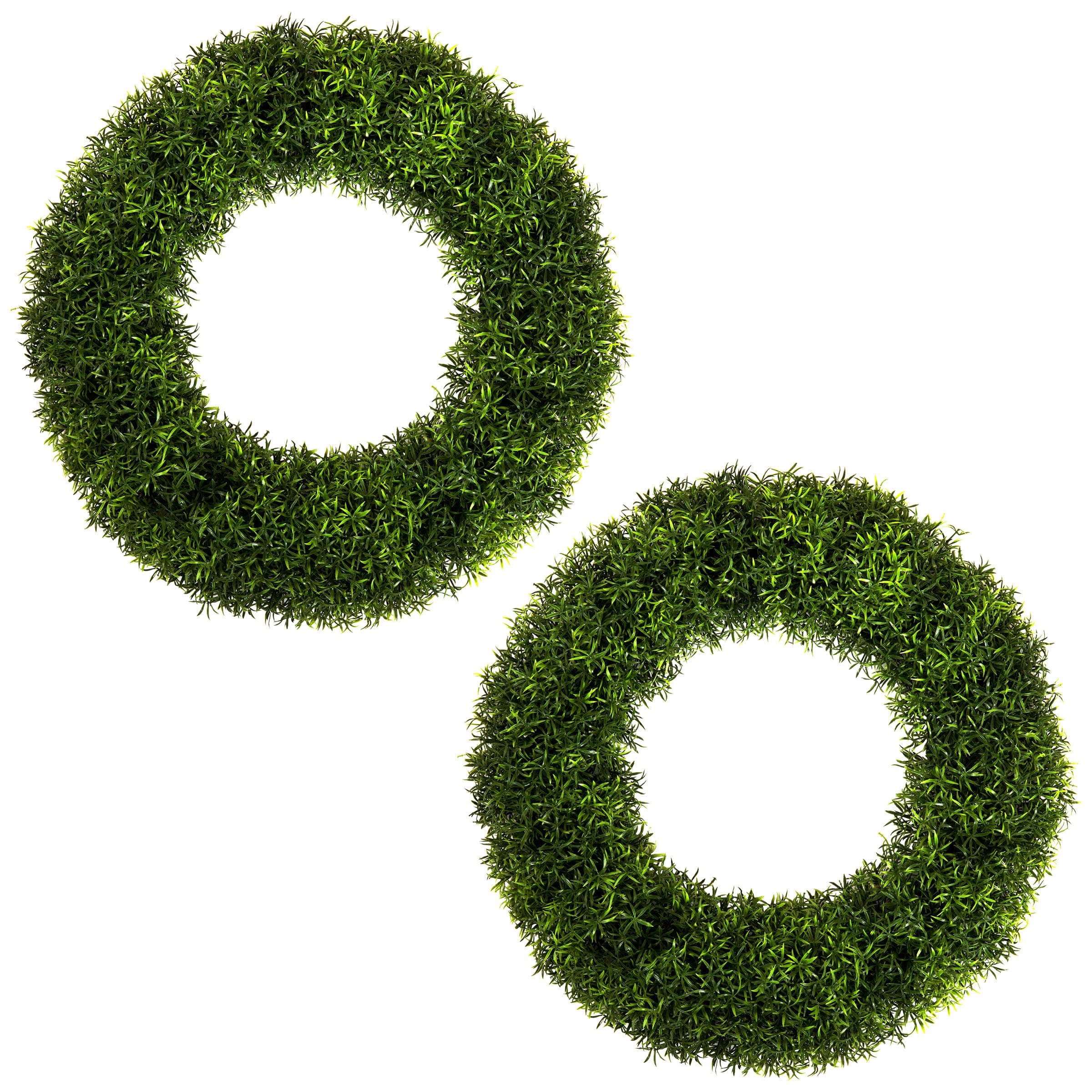 Pure Garden Set of 2 Wreaths 20in Artificial Foxtail Seasonal Front Door Decor - Image 1