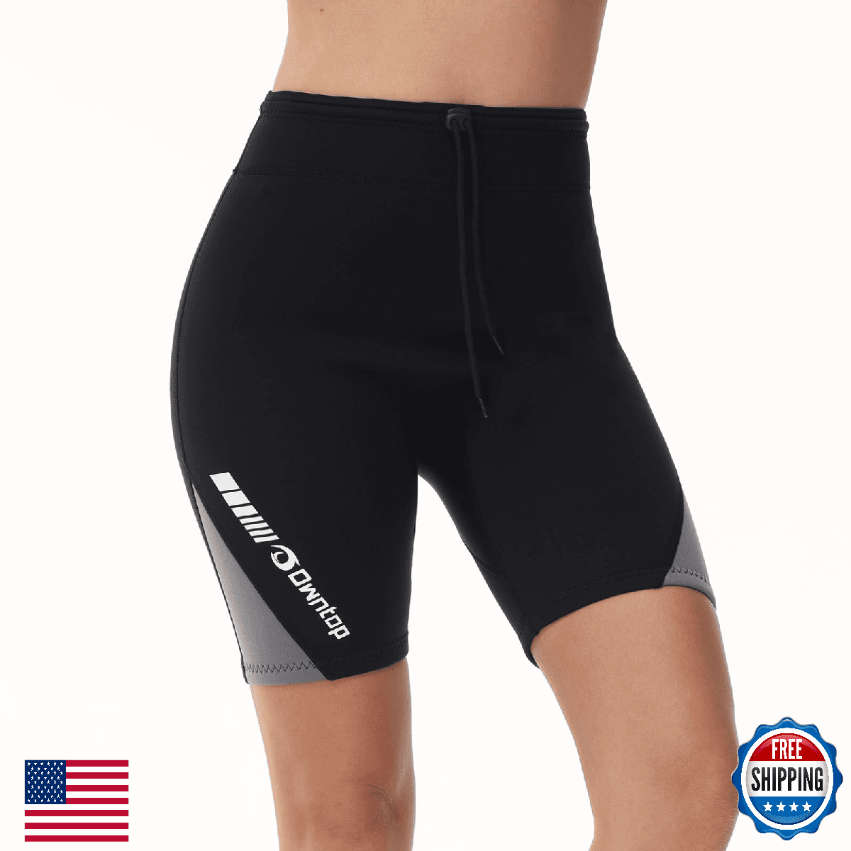 Owntop Women 2MM Neoprene Wetsuit Shorts, Adjustable Waist, Lightweight Pants - Image 1