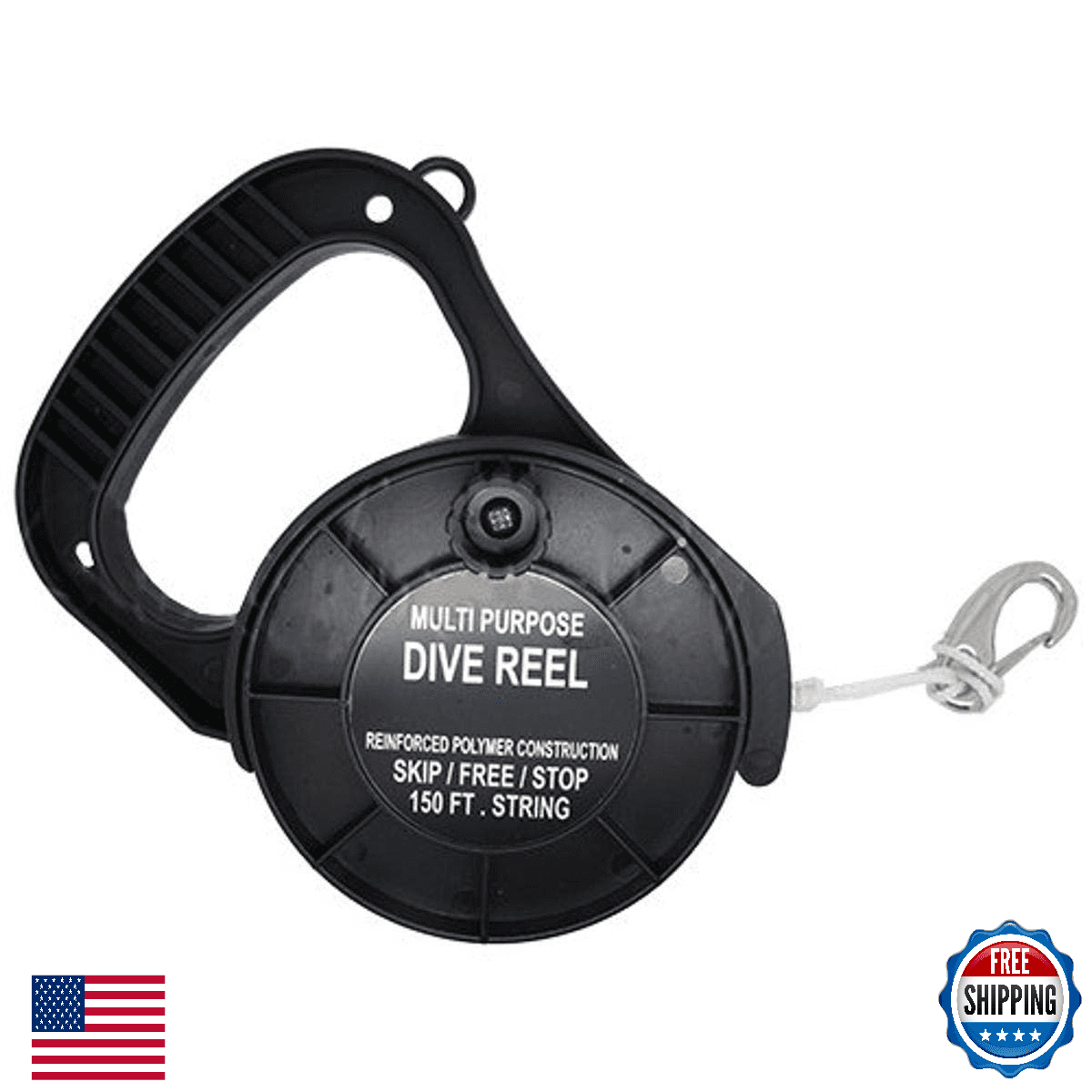Scuba Choice Scuba Diving Multi Purpose Dive Reel, 150ft, Black - Image 1