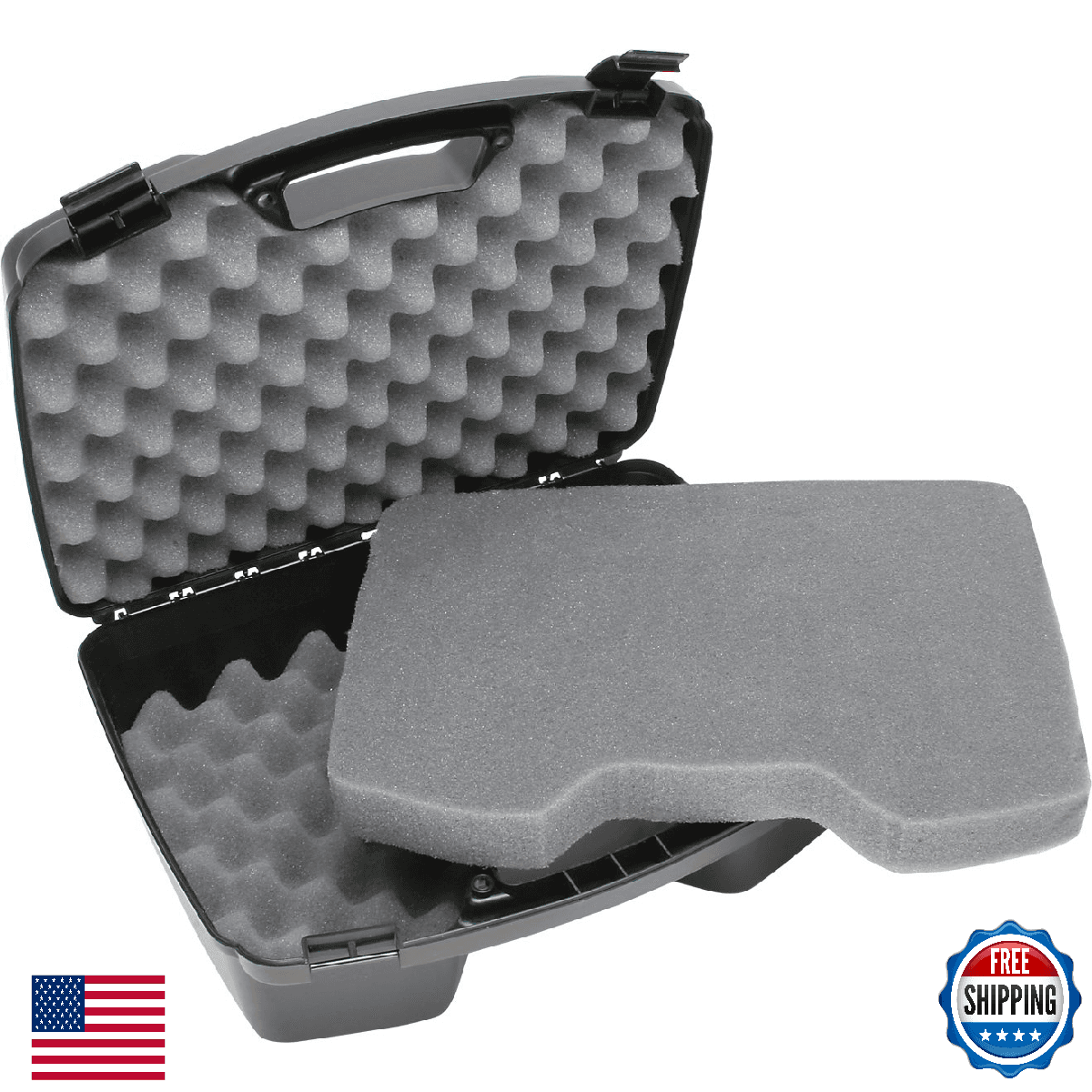 MTM 811-40 4-Pistol Handgun Case up to 8.5" Revolver, USA Made, Black - Image 1