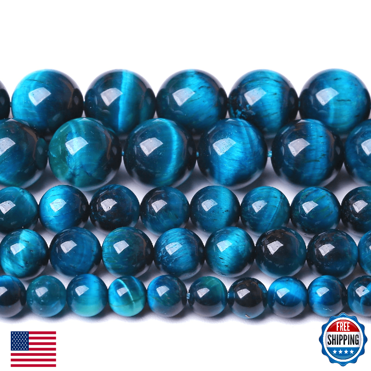 6MM 120pcs Natural Royal Blue Tiger Eye Stone Energy Healing Beads Round Loose B - Image 1