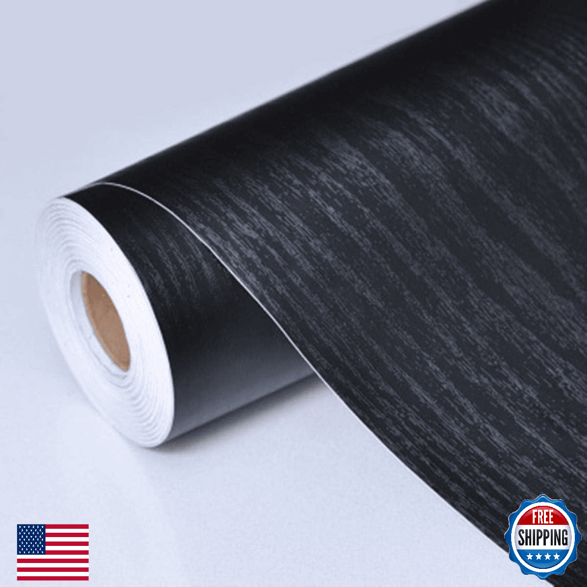 PracticalWs Black Wood Contact Paper 17.7"x787.4" Peel & Stick Self-Adhesive - Image 1