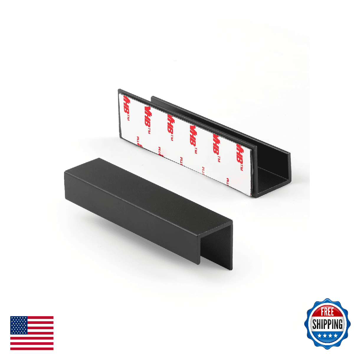 JIASENBAO 10x Black Adhesive Cabinet Handles 3-9/16" No Drill Door Drawer Pulls - Image 1