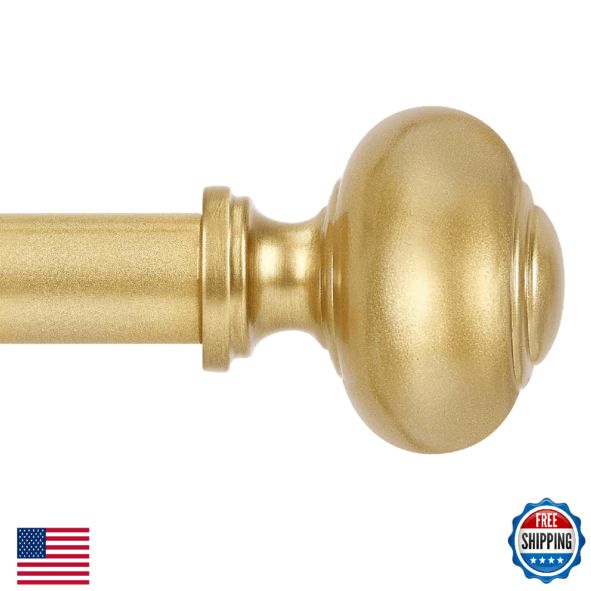 Gold Curtain Rods for Windows 72 to 144 Inch(6-12ft),1 Inch Heavy Duty Curtain R - Image 1