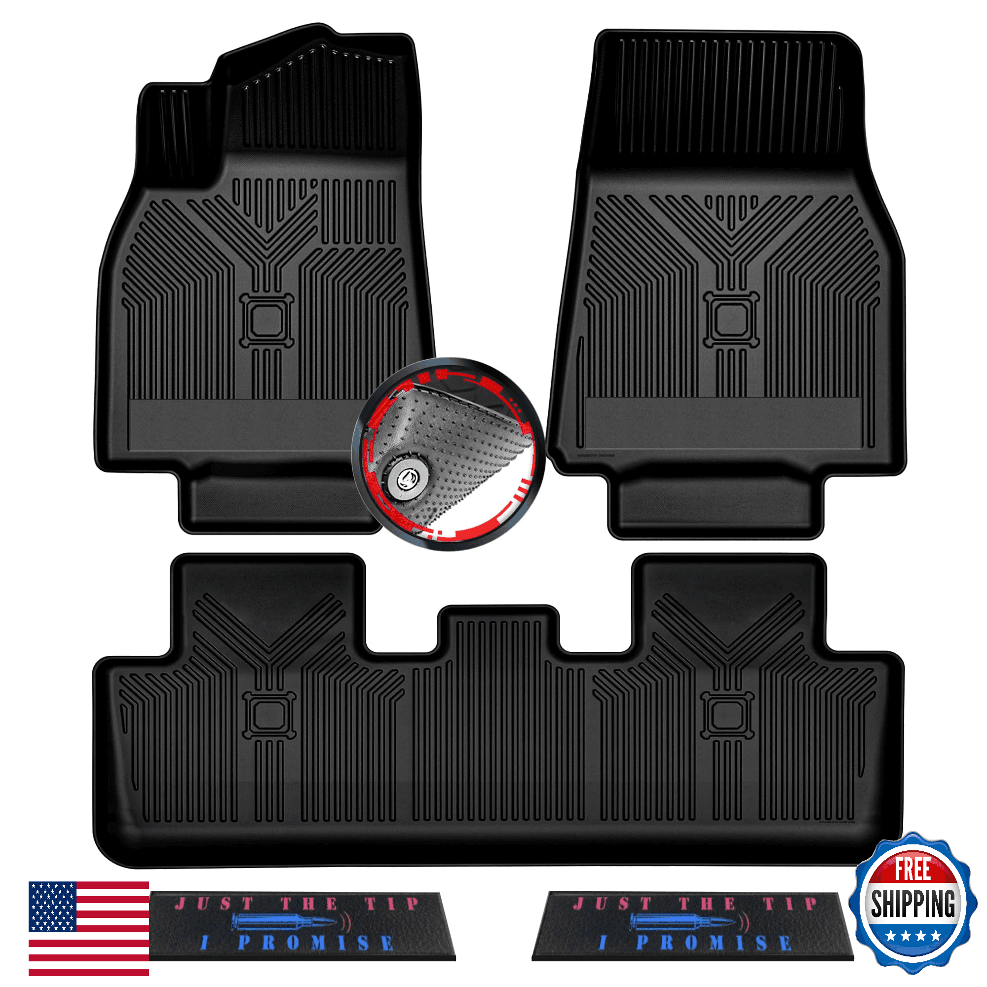 Tesla Model Y 5 Seater Floor Mats 2020-2024 3D Custom Fit All-Weather Car Floor - Image 1