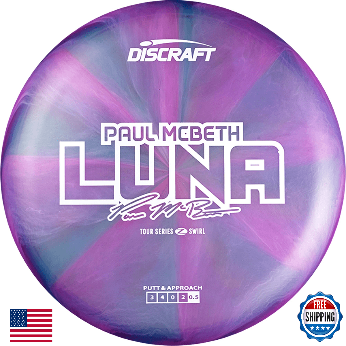 Discraft Paul McBeth Z Swirl 2025 Tour Series Luna Putt/Approach Disc Golf - Image 1