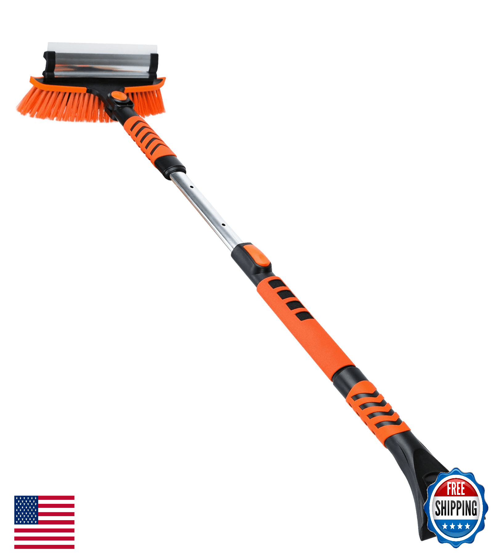 Ajimy 3in1 Snow Brush Ice Scraper Car Windshield Extendable Heavy Duty Snow Broo - Image 1