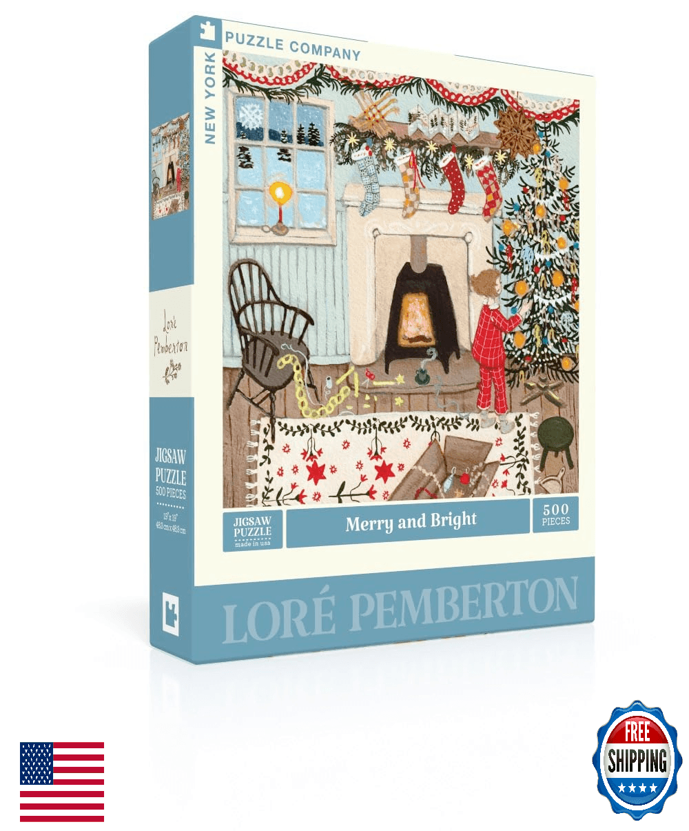 NYPC Loré Pemberton Merry Bright 500 Piece Jigsaw Puzzle Family Fun - Image 1