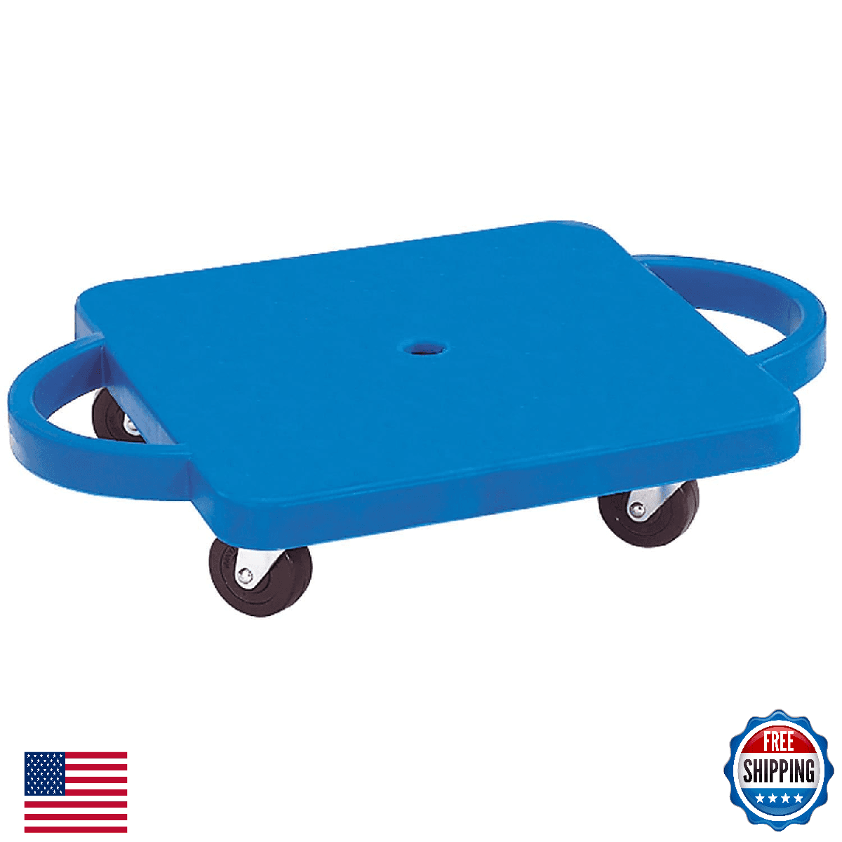 Martin Sports Plastic Scooter, Blue, 12"x12" with Handles & Rubber Wheels - Image 1