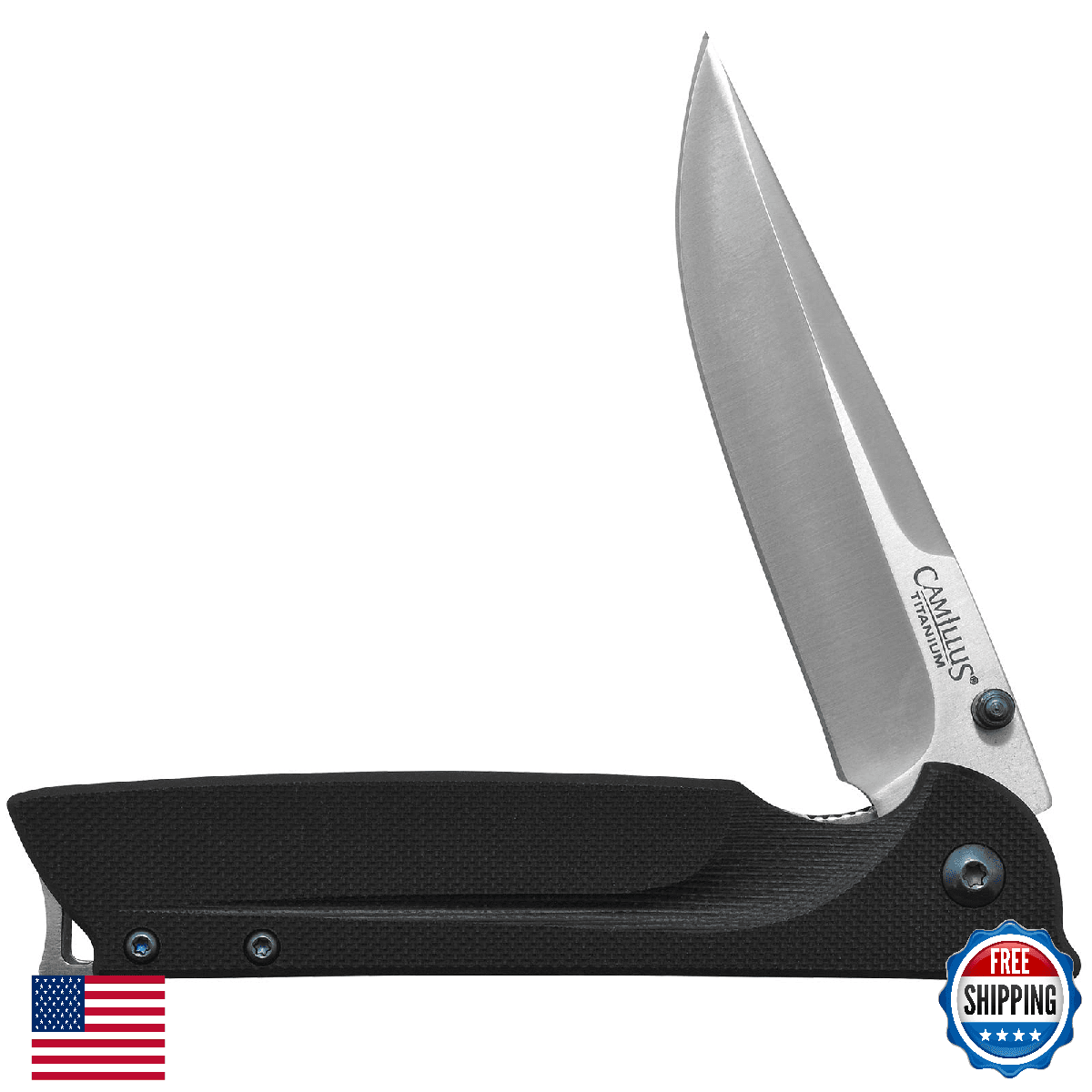 Camillus 19392 Keto Titanium Bonded 420 SS Drop-Point Folding Knife 8" - Image 1