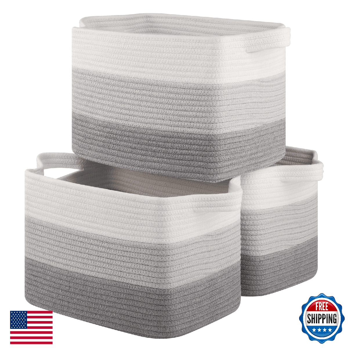 OIASKET Storage Basket for Organizing, Woven Baskets for Storage, Rectangle Deco - Image 1